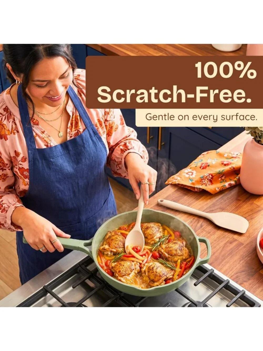 Eco-Friendly Silicone Utensils Set, 8-Piece, Non-Toxic, Plastic-Free, Beige